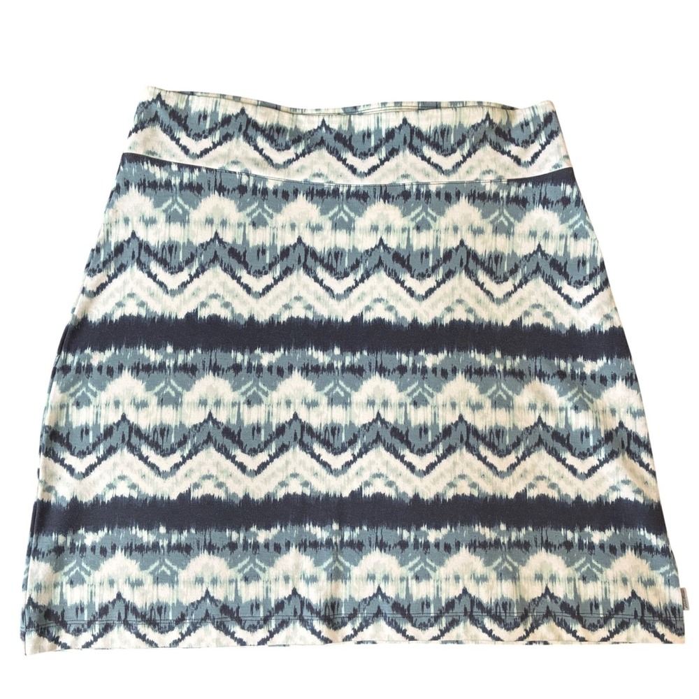 Eddie Bauer Pull On Skirt Above Knee Large Stretch Casual Athletic‎ Travel Ikat